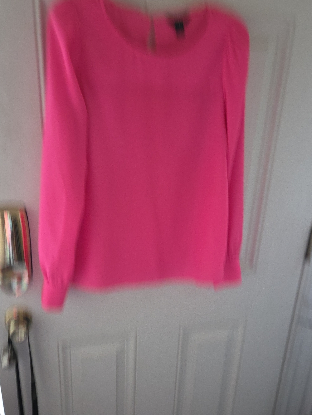 J. Crew Hot Pink Long Sleeve Blouse